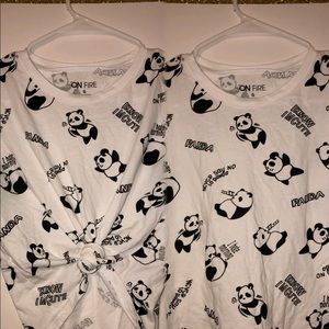 Panda patterns blouse ,can be worn in many styles.